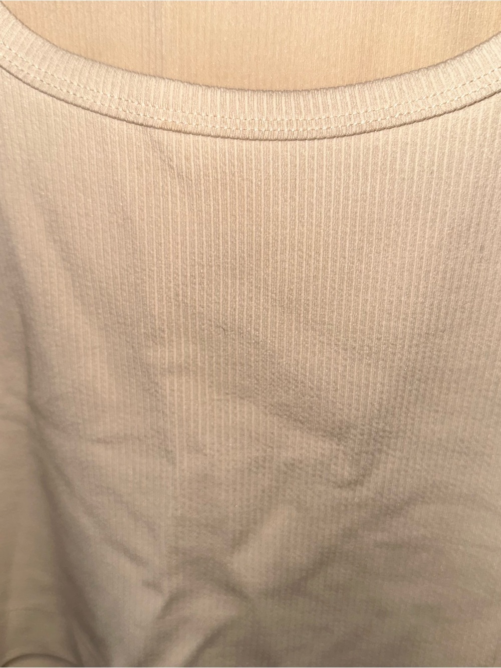 Cream Ribbed Crop Tank Top - Picture 2 of 5